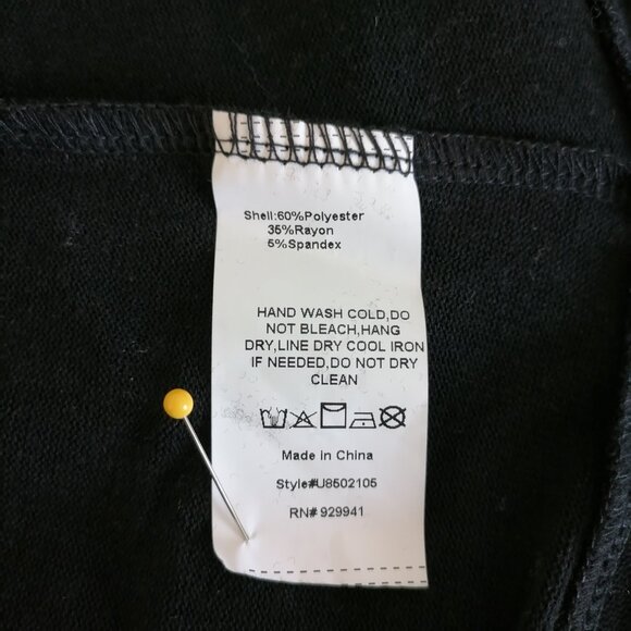 NWT Suzanne Betro Womens Black Round Neck 3/4 Sleeve Ruffle Hem Tunic Top Sz 1X - Picture 6 of 6